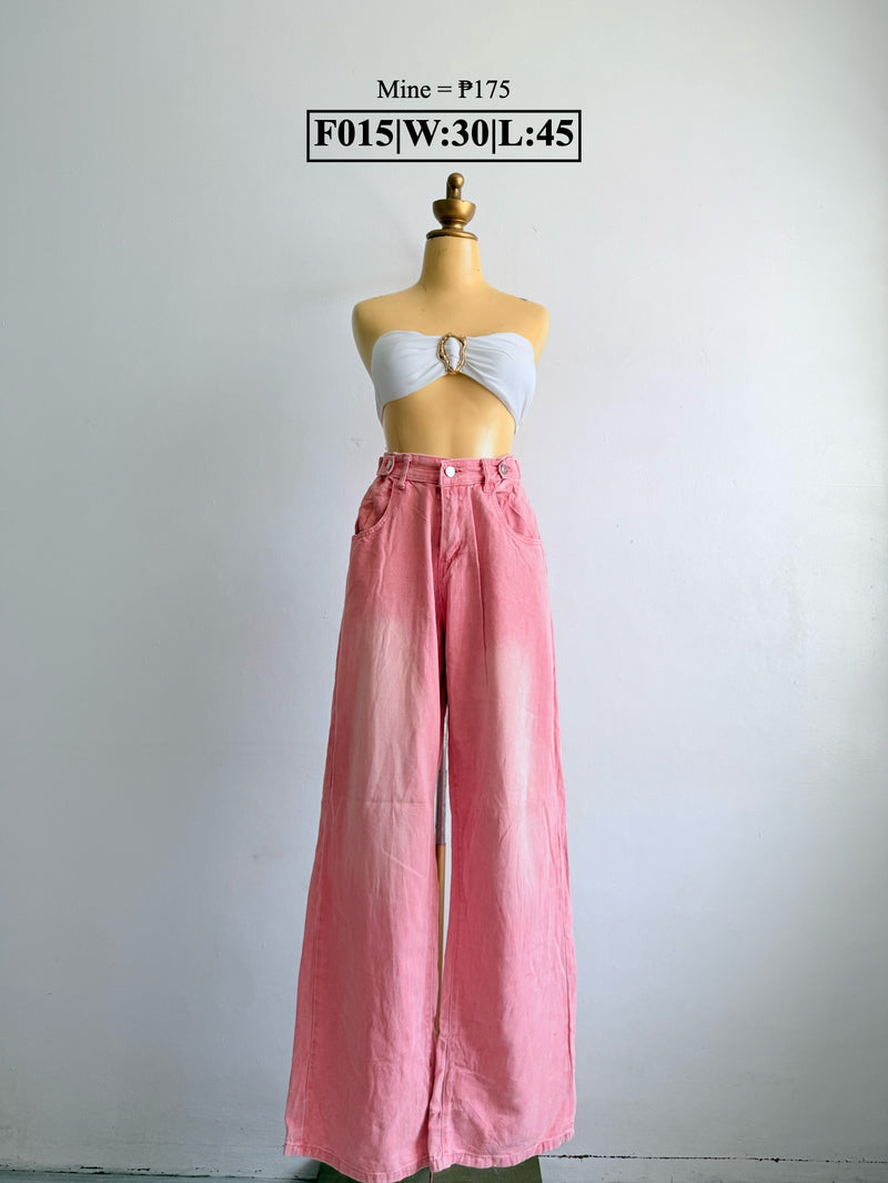 Rose Pink Wide-Leg Pants - F015